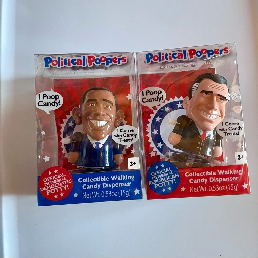 Collectible Barack Obama & Mitt Romney Pooping candy dispensers